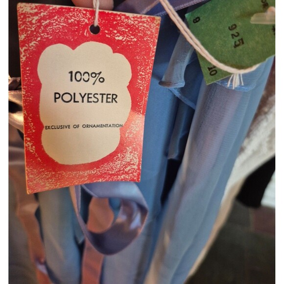 Vintage 1960s Party Dress Chiffon Flowy Ruffle Maxi Dress Blue Lavender Sz S NEW - Picture 5 of 6